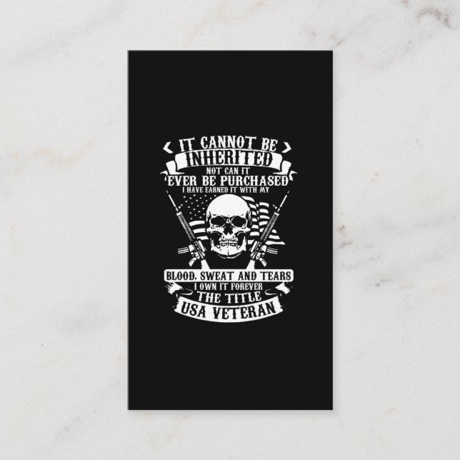 es kann nicht geerbt werden, es kann nie erworben  visitenkarte (Vorderseite)