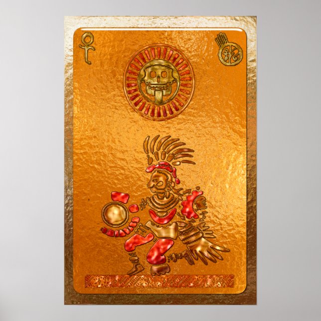 Es kommt! AZTEC 3D Indianermotiv Poster (Vorne)