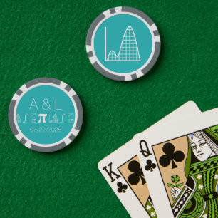 Es kommt in Türkis hinzu Pokerchips