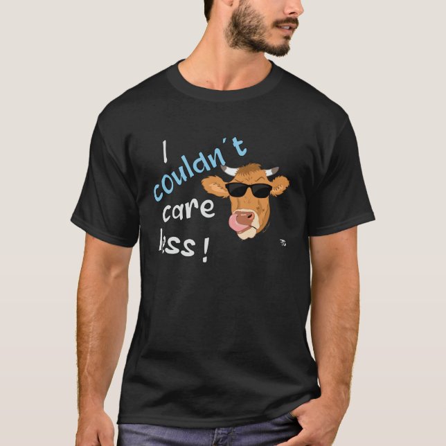 Es Kümmerte Mich Nicht  Grim Cow Statement T-Shirt (Vorderseite)