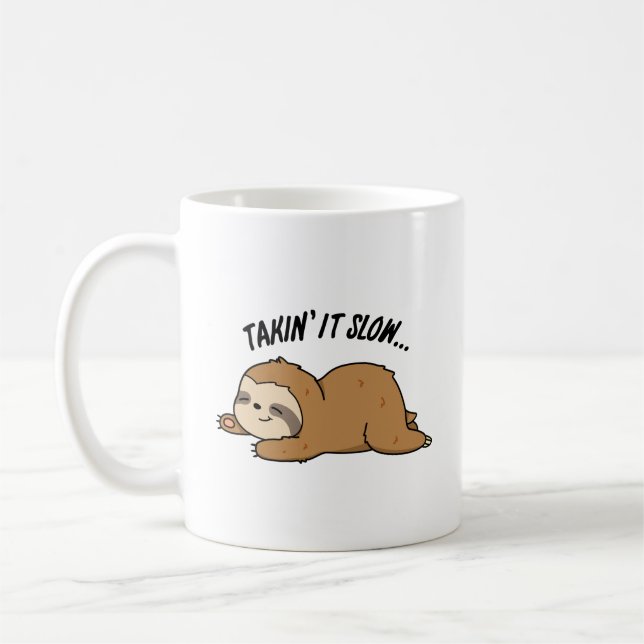 Es langsam Funny Sloth Puff nehmen Kaffeetasse (Links)
