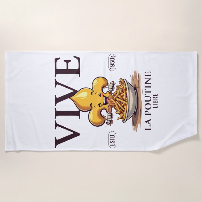 Es lebe die freie Poutine Strandtuch (Vorderseite)