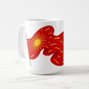 Es lebe Frankreich! Rote Oriflamme mit Sonne Kaffeetasse