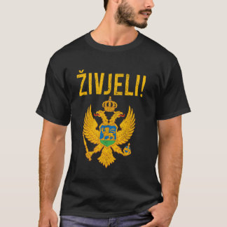 Es lebe Stolz auf die montenegrinische Flagge Vint T-Shirt