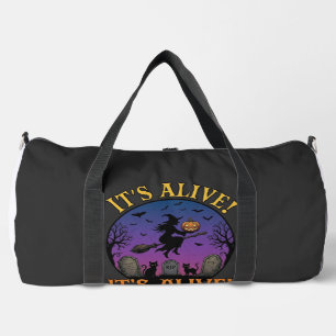 Es lebt Halloween Hexe Kürbis Schwarze Katze Grabs Duffle Bag
