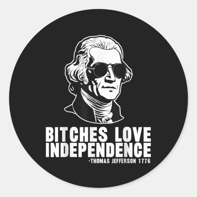 Es Liebe Independence Thomas Jefferson Happy 4. Runder Aufkleber (Vorderseite)