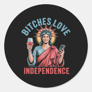 Es Liebe Unabhängigkeit Funny 4. Juli Frauen Runder Aufkleber
