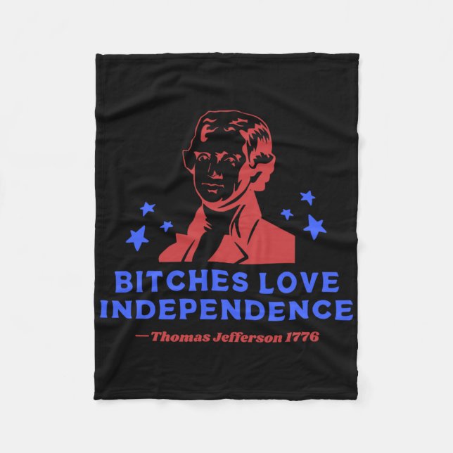 Es Liebe Unabhängigkeit Funny 4. Juli Thomas Jeff Fleecedecke (Vorderseite)