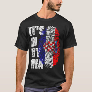 ES LIEGT IN MEINER DNA Kroatien Flagge Jungen Mädc T-Shirt