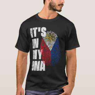 ES LIEGT IN MEINER DNA Philippinische Flagge T-Shirt