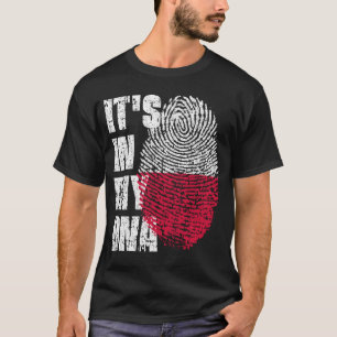 ES LIEGT IN MEINER DNA Polen Flagge Jungen Mädchen T-Shirt