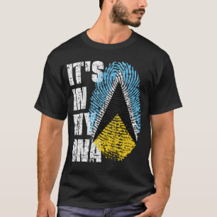 ES LIEGT IN MEINER DNA Saint Lucia Flagge Jungen M T-Shirt