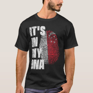 ES LIEGT IN MEINER DNA Singapur-Flagge T-Shirt