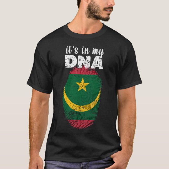 Es liegt in meiner mauretanischen DNA-Fahne Proud  T-Shirt (Vorderseite)