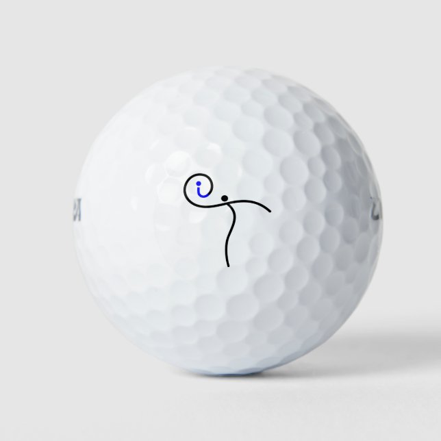 es Logo, 01 Schwarz/Blau. Golfball (Vorderseite)