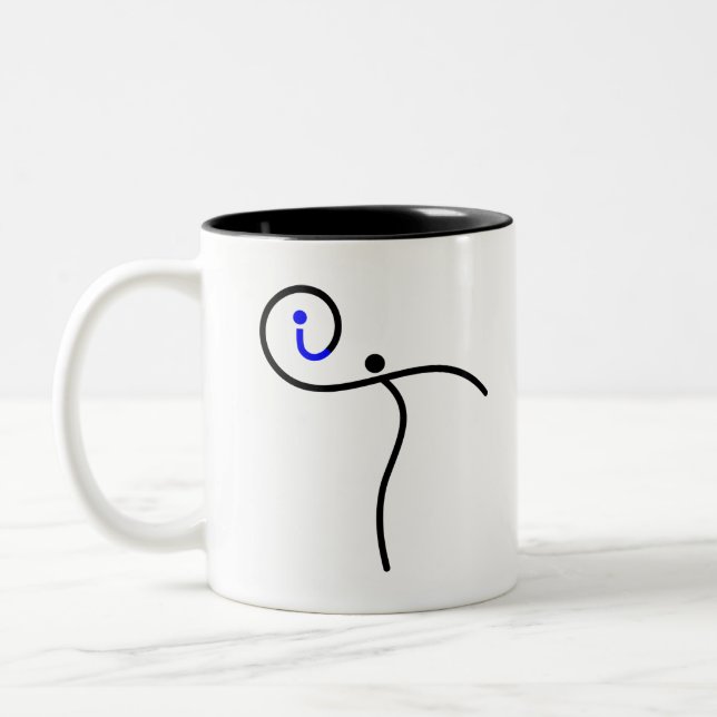 es Logo, 01 Schwarz/Blau. Zweifarbige Tasse (Links)