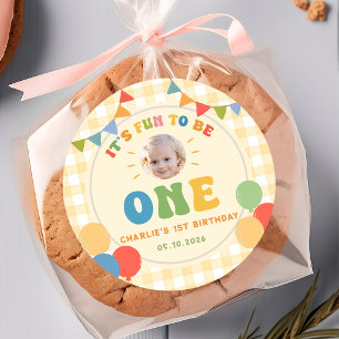 Es macht Spaß, ein bunter Geburtstagsfeier-Aufkleb Runder Aufkleber