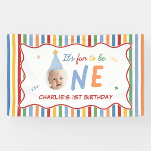 Es macht Spaß, ein Foto farbenfroher 1. Geburtstag Banner