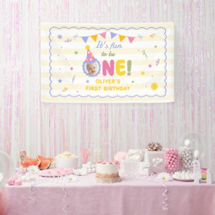 Es macht Spaß, ein Foto-Junge zum 1. Geburtstag zu Banner