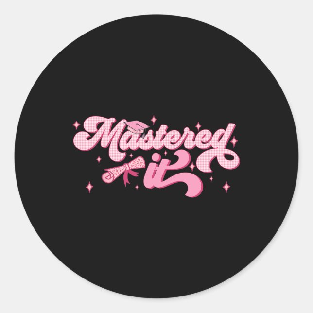 Es Master-Abschluss-MBA-Abschluss Runder Aufkleber (Vorderseite)