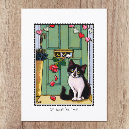 "Es muss Liebe sein" Katzenkatze Custom Postkarte