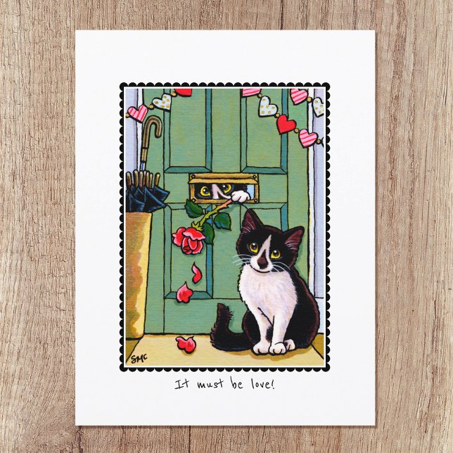 "Es muss Liebe sein" Katzenkatze Custom Postkarte (Von Creator hochgeladen)