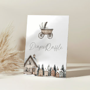 Es nimmt ein Dorf Babydusche Windeln Raffle Sockelschild