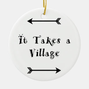 Es nimmt ein Dorf - Parenting Adoption Keramik Ornament
