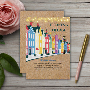 Es nimmt ein Village Modern Craft Baby Dusche Begleitkarte