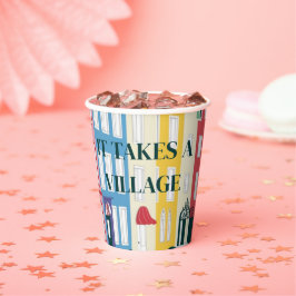 Es nimmt ein Village Modern Craft Baby Dusche Pappbecher