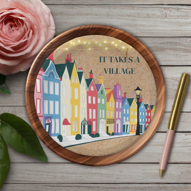 Es nimmt ein Village Modern Craft Baby Dusche Pappteller (Von Creator hochgeladen)