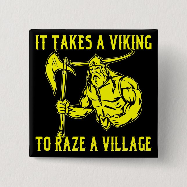 Es nimmt Viking Raze ein Dorf # Button (Vorderseite)