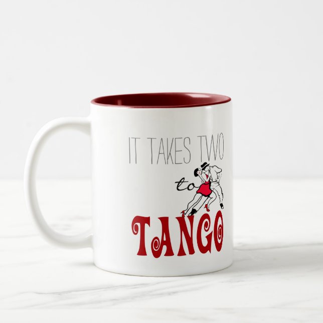 Es nimmt zwei zum Tango Zweifarbige Tasse (Links)