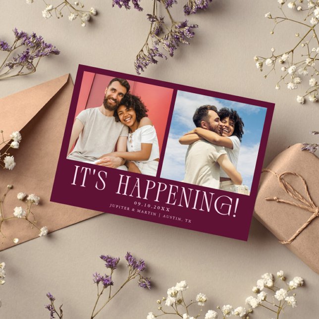 Es passiert 2-Foto Cranberry Hochzeit Save The Date (Von Creator hochgeladen)