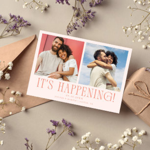 Es passiert 2-Foto-Pfirsich-Hochzeit Save The Date