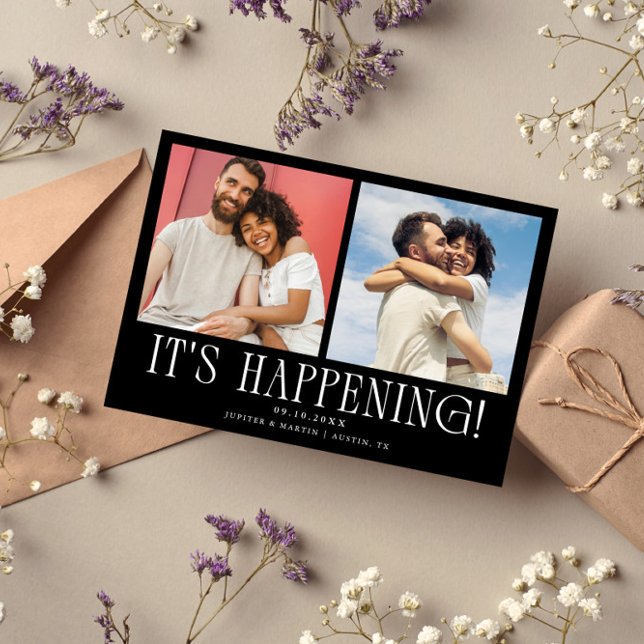 Es passiert 2-Foto schwarze Hochzeit Save The Date (Von Creator hochgeladen)