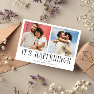 Es passiert 2-Foto Weiße Hochzeit Save The Date