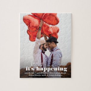 Es passiert Lustiges Foto Save the Date Puzzle