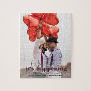 Es passiert   Lustiges Foto Save the Date Puzzle