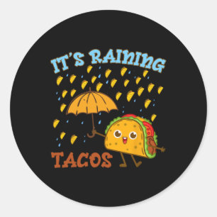 Es regnen Tacos Cinco De Mayo Lustiger mexikanisch Runder Aufkleber