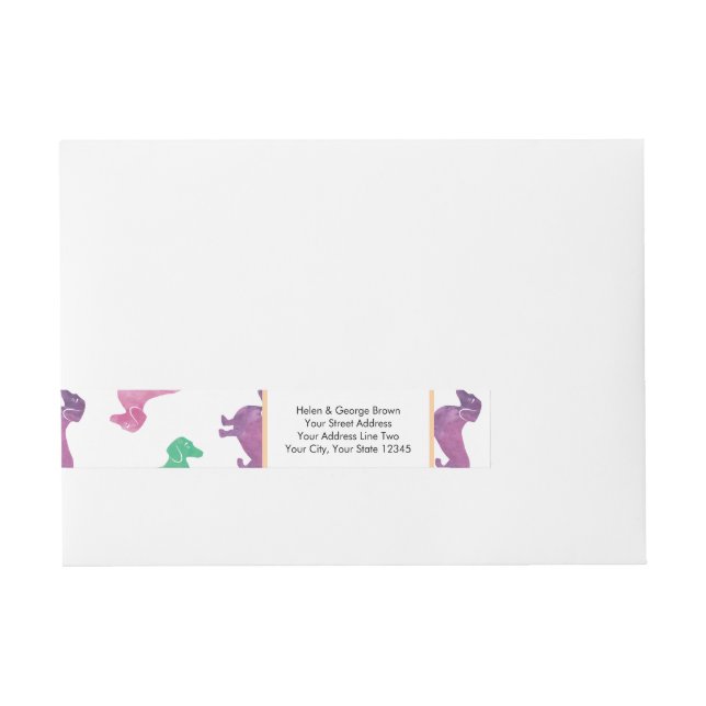 Es regnet Dackeln Rundum-Adressaufkleber (Vorderseite)