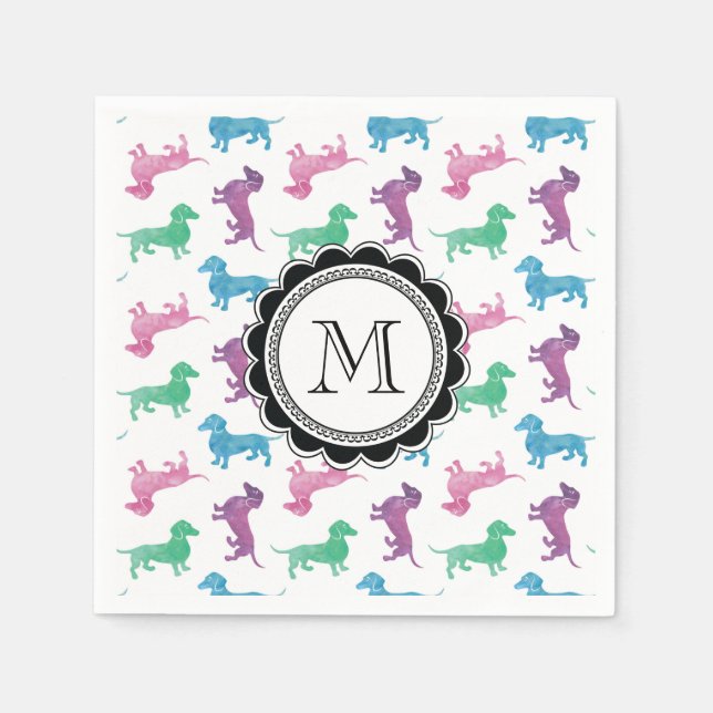 Es regnet Dackeln Serviette (Vorderseite)