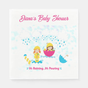 Es regnet, es gießt Rainy Day Babydusche Serviette