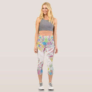 Es regnet Paddeln und Pickleballs Jewone.  Capri Leggings
