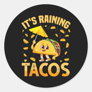 Es regnet Tacos Cinco de Mayo Tacos Es ist Regen Runder Aufkleber