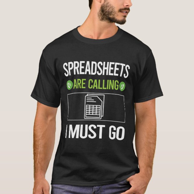 Es ruft Tabellenkalkulationstabellen auf T-Shirt (Vorderseite)
