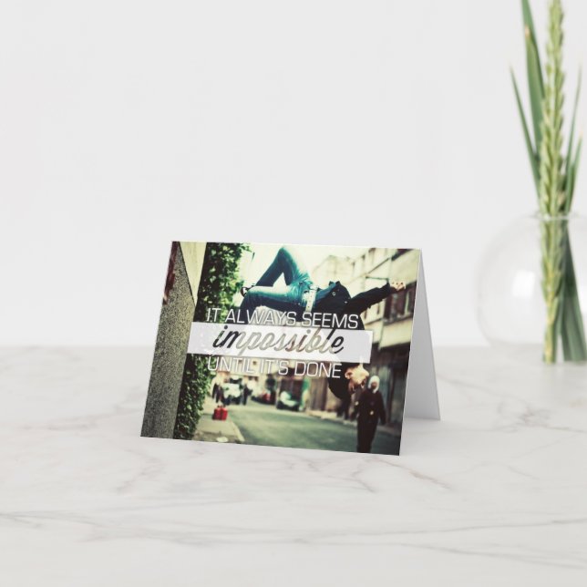 Es scheint immer Impossble - motivierend Zitat Karte (Vorderseite)