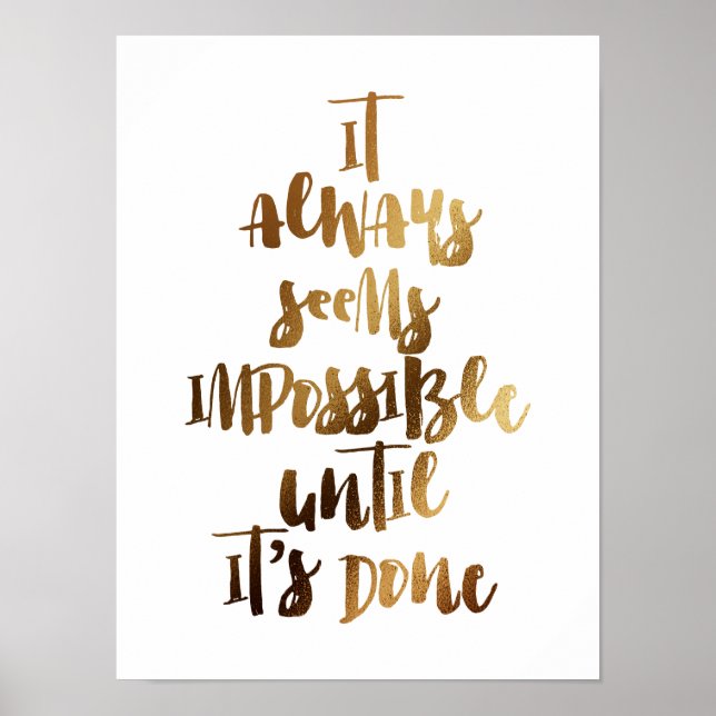 es scheint immer unmöglich, bis es getan ist poster (Vorne)