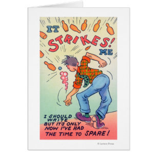 Es schlägt mich, Cartoon-Mann-Bowling