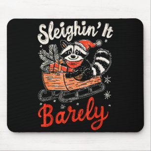 Es schleppt es kaum lustiger Waschbär Weihnachten Mousepad